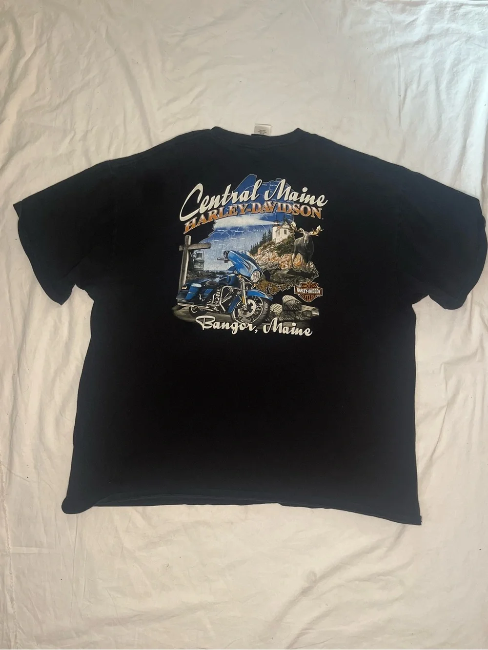 Harley-Davidson Black Short-Sleeve Tee with Number One Wings Graphic